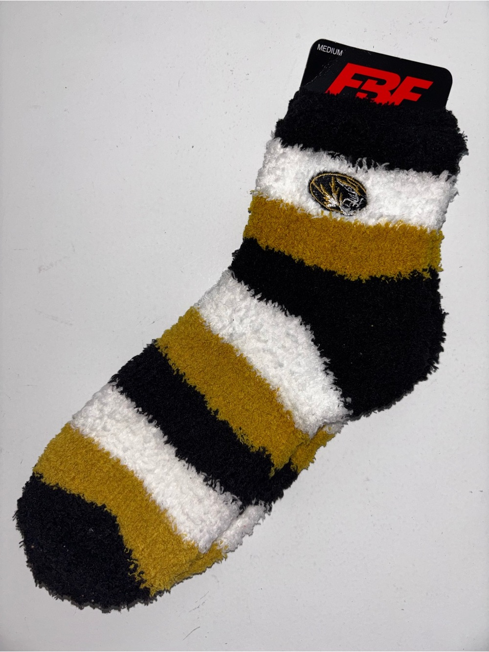 Mizzou Tigers Cozy Socks 1 pair Women’s Size MD 6-11 Gold Black White - NWT